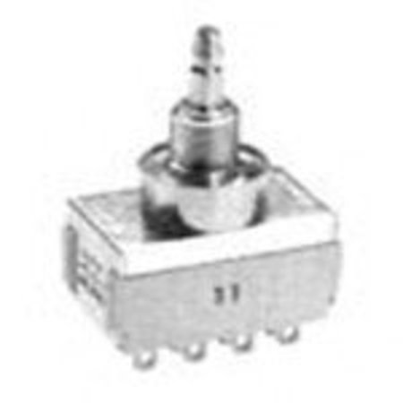 TE CONNECTIVITY Toggle Switch, 3Pdt, Latched, 4A, 28Vdc, Solder Terminal, Plunger Actuator, Panel Mount-Threaded 3-1571920-0